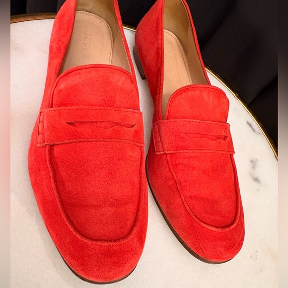 J. Crew Suede Charlie Penny Loafer in Vibrant Flame | 8.5 - Picture 7 of 13